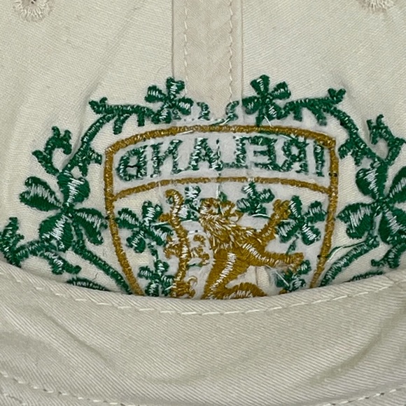 Cream Colored Ireland Embroidered Baseball Hat. - Picture 3 of 10